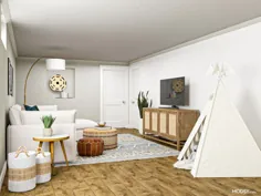 3 راه برای طراحی اتاق خانوادگی زیرزمین تفریحی و کاربردی |  وبلاگ Modsy