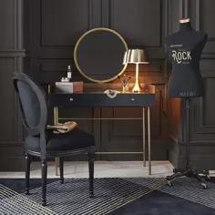میز تکمیلی اقاقیای سیاه و فلز طلا |  Maisons du Monde