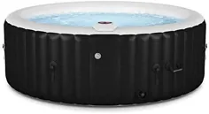 وان حمام آبگرم بادی آبگرم در فضای باز Goplus 4-6 Person برای جت های قابل حمل آرامش ماساژ حباب با مجموعه لوازم جانبی (4 نفره ، سیاه)