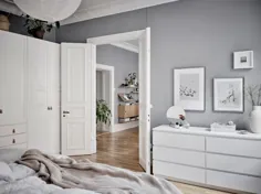 Dormitorio fresco y acogedor en grises |  دلیکاتیسن