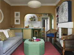 ایده های طراحی اتاق کوچک: یک طرح آپارتمان کوچک رنگارنگ و خوب برنامه ریزی شده توسط Beata Heuman