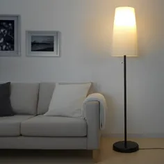 PORTILA چراغ طبقه با لامپ LED ، سفید ، قهوه ای تیره - IKEA