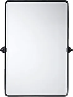 TEHOME 27 35 35 اینچ Farmhouse Large Metal Metal Framed Pivot Rectangle Bathroom Mirror Rounded Rectangluar Tilting Beveled Beveled آینه های دیوار