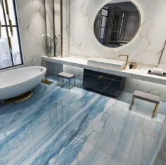 3D Blue Marble G126 Floor Wallpaper Murals Self-Adhesive Removable آشپزخانه کف حمام کف ضد آب کف فرش تشک چاپ Epoxy AJ WALLPAPER