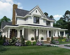 طرح های خانگی خانوادگی در اینستاگرام: "FamilyHomePlans.com House House # 75158 Planhouse Farmhouse فوق العاده ای که در اطراف ایوان جلویی و تراس عقب و ایوان BBQ قرار دارد. طبقه عالی ..."