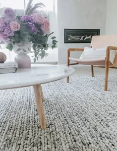 فرش پشمی بافته شده خاکستری مرمر - خانم آمارا (AU)
