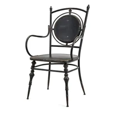 صندلی فلزی Saltoro Sherpi به سبک سنتی با پشت باز ، مشکی ، ست 2 عددی