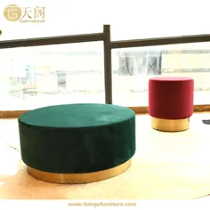 مبلمان هتل مدرن به سبک طبل ساخته شده از چهارپایه برنجی از پایه عثمانی ، مشاهده صندلی برنجی ، تیانژ جزئیات محصول از Foshan Tiange Furniture Co.، Ltd. در Alibaba.com