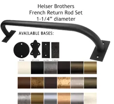 میله پرده آهنی Helser Brothers Custom 1-1 / 4 "- بازگشت فرانسوی | www.bestwindowtreatments.com
