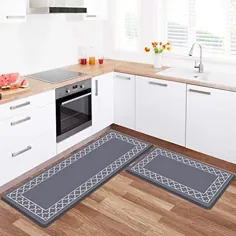 تشک آشپزخانه LuxStep از 2 تشک ضد خستگی ، فرش و تشک آشپزخانه ضد لغزش PVC ضد آب ...