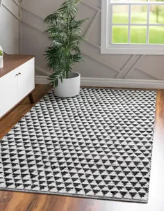سیاه و سفید فرش جوتي 7 "x 10"