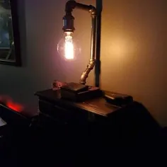 چراغ میز کار / چراغ لوله / لامپ لوله ادیسون / Steampunk |  اتسی