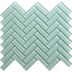 کاشی شیشه ای Aqua Herringbone