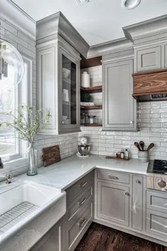 25+ روش سبک دادن به کابینت آشپزخانه خاکستری