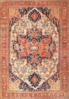 فرش زیبای عتیقه بزرگ Serapi Persian 49324 توسط Nazmiyal