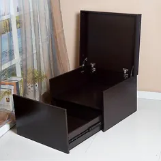 دو لایه کفش چوبی کابینت سازمان دهنده جعبه ذخیره سازی نیمکت قفسه ورودی قهوه ای