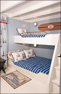 دکور خانه ساحلی ، تختخواب و سایر تجهیزات نجاری برای فضاهای کوچک