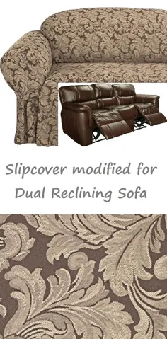مبل دو نفره SOFA Slipcover Damask Chocolate Brown Sure Fit Couch