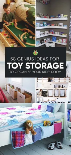 58 ایده و ابزار ذخیره سازی اسباب بازی Genius برای اتاق کودکان شما