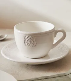 ZARA HOME
RELIEF CERAMIC TEA CUP AND PLATE

code: 1017

Size
Height: 7.60Cm
Width: 15.50cm
Depth: 9.50cm

Price: 195T + Freight Cost

#zara_home #turkey #design #interiordesign #breakfast #cup #saucer #ceramic 
 #زارا_هوم  #ترکیه  #منزل #آشپزخانه  #صبحان