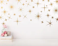 Decals Wall Decals Decals Gold Star Decals مهد کودک دیوار برگ |  اتسی