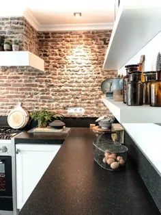 دیوار آجری Een echte in de keuken van Bonte.eu - LivingHip