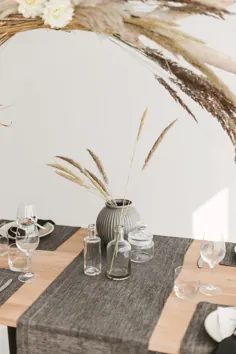 دونده میز روتختی مشکی مدرن برای عروسی ، غذاخوری در مزرعه ، تزئین میز تعطیلات.  دونده رومیزی Boho Linen در رنگ های مختلف ، اندازه