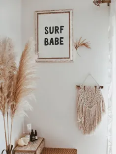 Surf Babe Print پوستر سرف دخترانه با مد بالا Coco Surf |  اتسی