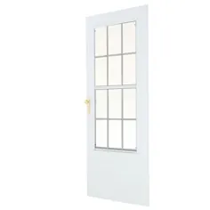 EMCO 36 in. x 80 in. 300 Series White Universal Colonial Triple Track Aluminium Storm Door with Brass Hardware-E3CTT36WH - انبار خانه