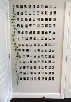 دکوراسیون اتاق خواب با استفاده از تصاویر فیلم Polaroid / instax و برگ های انگور