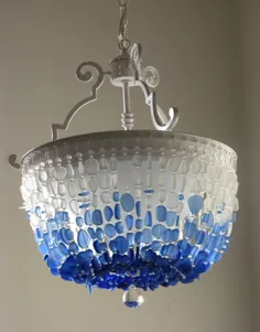 روشنایی لوستر شیشه ای دریایی FLUSH MOUNT چراغ سقفی |  اتسی