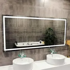 آینه حمام LED 28 "x 60" روشن توسط آینه مجموعه