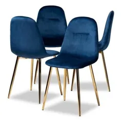 صندلی های ناهار خوری Blue Navy Blue Baxton Studio Elyse (مجموعه ای از 4)