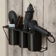 نگهدارنده سشوار JackCubeDesign مدل مو مراقبت از محصولات ابزار لوازم حمام لوازم جانبی سینی پایه ذخیره سازی حمام حمام فولادی نگهدارنده سشوار (سیاه) MK470B