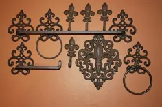 9 دکوراسیون حمام Fleur De Lis دکوراسیون حمام Fancy Swirl Rack |  اتسی