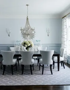 اتاق ناهار خوری خاکستری و آبی - انتقالی - اتاق ناهار خوری