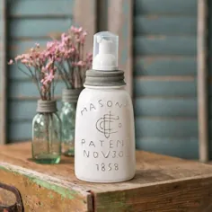توزیع کننده صابون کف دار 8 "Rustic Mason Jar