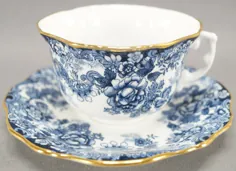 نعلبکی فنجان چای آبی طرح Hammersley Victorian Pattern