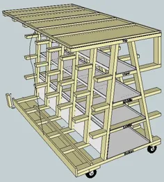 طرح های مجازی در Sketchup # 5: Rack Rolling Wood Storage Rack