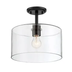 Cordelia Lighting 1-Light Satin Bronze Mount Semi Flush Mount Light-2589-34 - The Home Depot