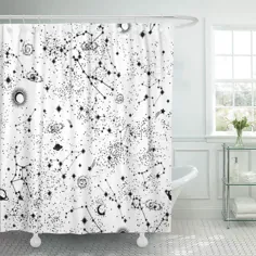 صورت فلکی کهکشان فضایی PKNMT سیاه و سفید می تواند مورد استفاده قرار گیرد پرده حمام حمام آبی Zodiac Star Yoga Mat 66x72 اینچ - Walmart.com
