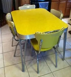 ست صندلی آشپزخانه کروم فوریکا کروم فرمدی قرن عتیقه 1954