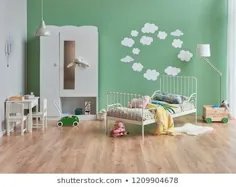 پس زمینه دیوار سبز اتاق کودک عکس سفید عکس (اکنون ویرایش کنید) 1209904678