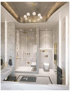 طراحی داخلی حمام کلاسیک لوکس