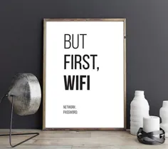 علامت رمز ورود WiFi / نقل قول های خنده دار / دکور میزبان Airbnb / چاپ تصاویر دیواری / پوستر مینیمالیست / هنر دیواری قابل چاپ / بارگیری دیجیتال