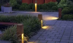 42 طراحی بیرونی حیاط جلو با چراغ های زیبای باغ ~ Matchness.com