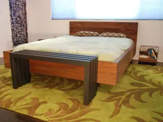 تختخواب سکوهای گردوی جامد - دستی ساخته شده از گردوی سیاه آمریکایی