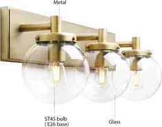 Pathson 3 Light Vintage Wall Sconce، Industrial Bathroom Vanity Light with Globe Glass، لوازم داخلی لامپ دیواری برای اتاق خواب آشپزخانه راهرو