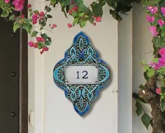 شماره های خانه ساخته شده از پلاک شماره سرامیکی خانه با بوهو |  اتسی