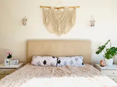 حلق آویز دیواری Macrame بالای تختخواب تخت خواب ملکه ملیله |  اتسی